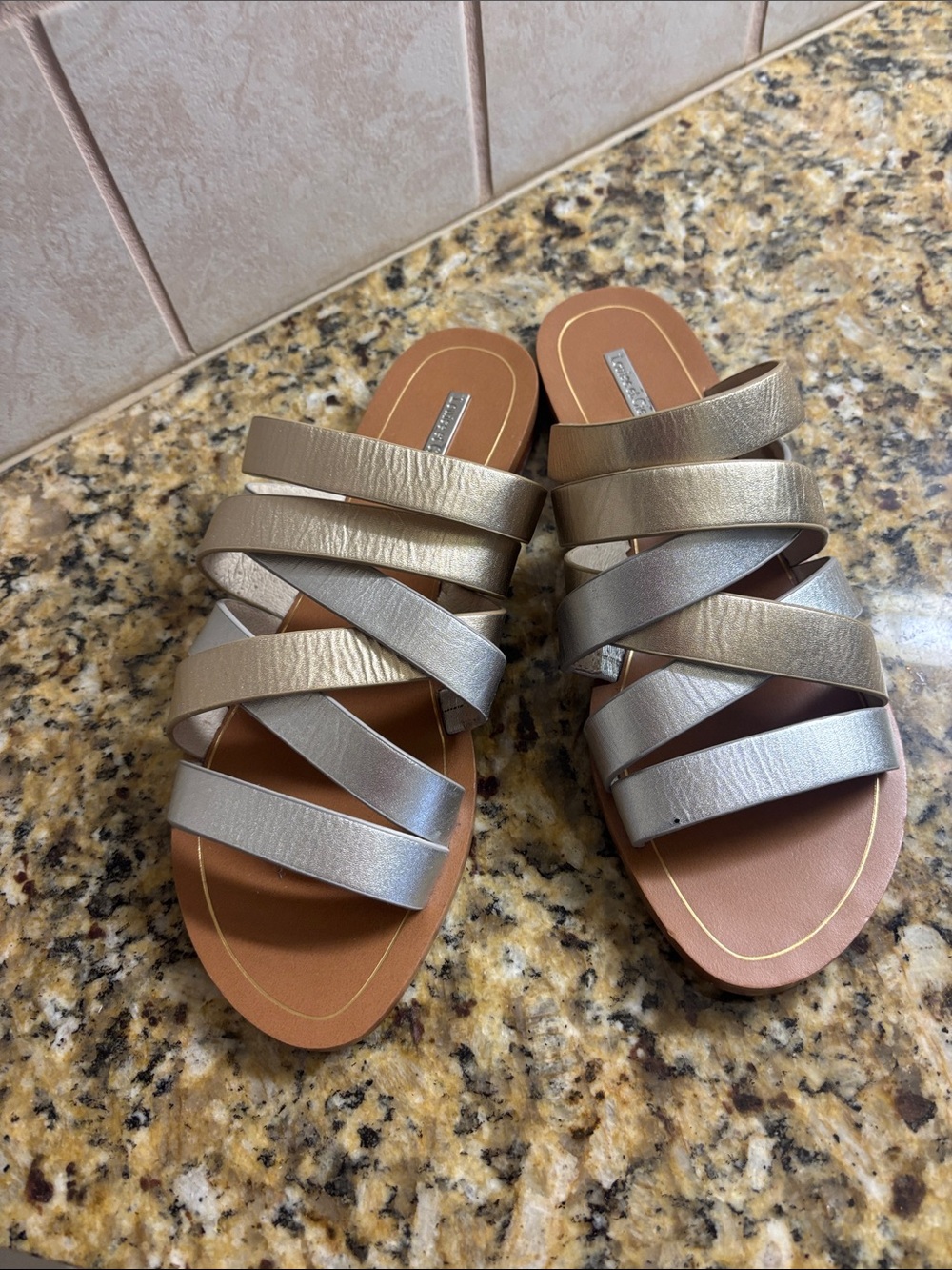 Gold & Silver strap sandals